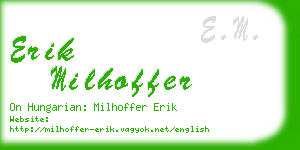 erik milhoffer business card
